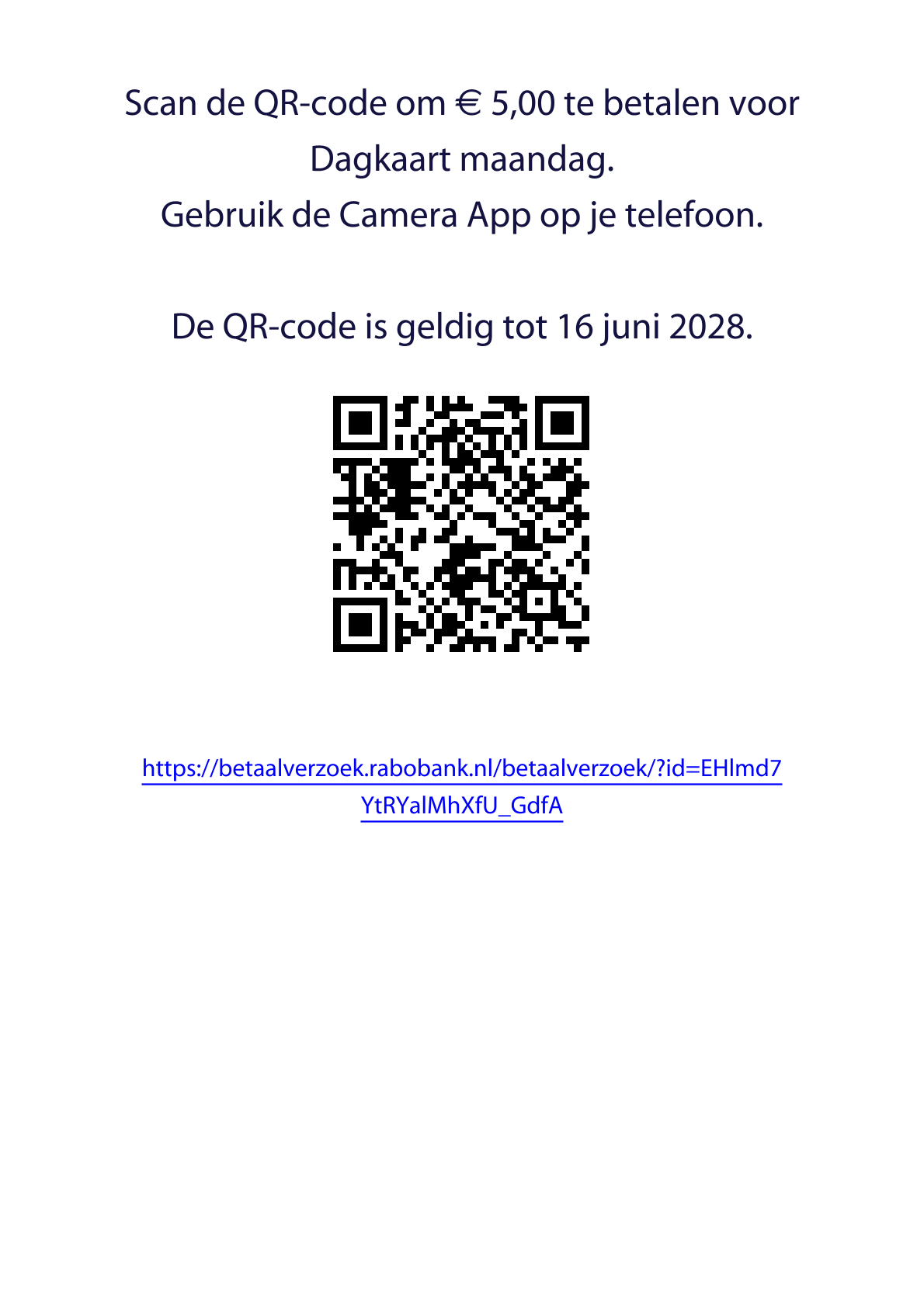 QR code Dagkaart Maandag